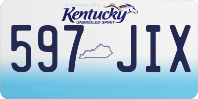 KY license plate 597JIX