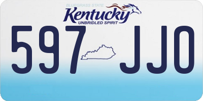 KY license plate 597JJO