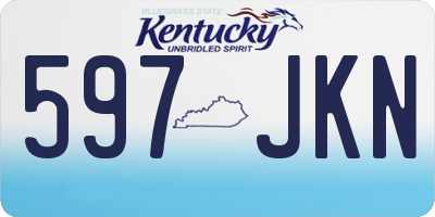 KY license plate 597JKN