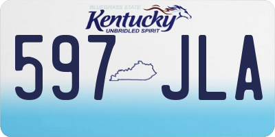 KY license plate 597JLA