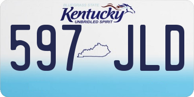 KY license plate 597JLD