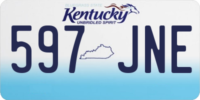 KY license plate 597JNE