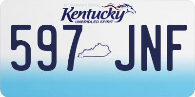 KY license plate 597JNF