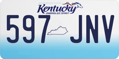 KY license plate 597JNV
