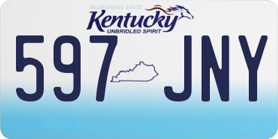 KY license plate 597JNY