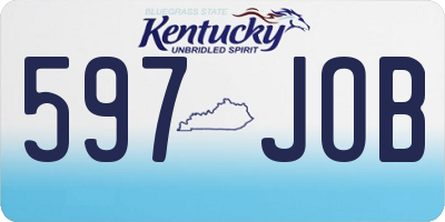 KY license plate 597JOB