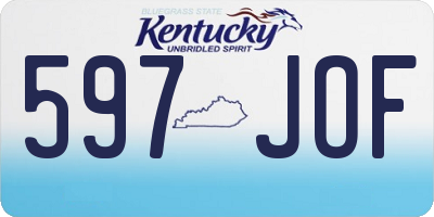 KY license plate 597JOF