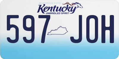 KY license plate 597JOH
