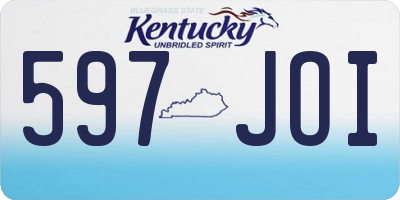 KY license plate 597JOI