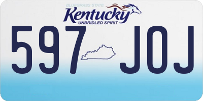 KY license plate 597JOJ