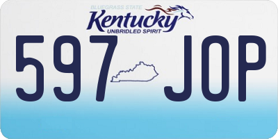 KY license plate 597JOP
