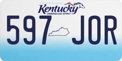 KY license plate 597JOR