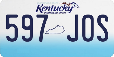 KY license plate 597JOS