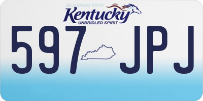 KY license plate 597JPJ