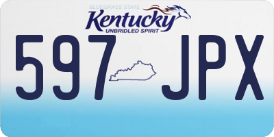 KY license plate 597JPX
