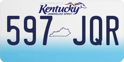 KY license plate 597JQR