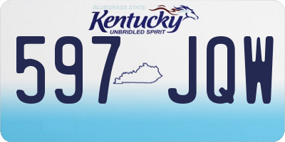 KY license plate 597JQW