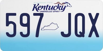 KY license plate 597JQX
