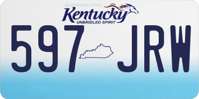 KY license plate 597JRW