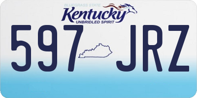 KY license plate 597JRZ