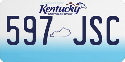 KY license plate 597JSC