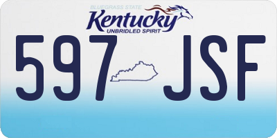KY license plate 597JSF