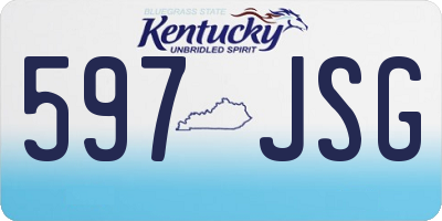 KY license plate 597JSG