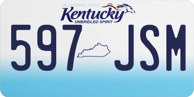 KY license plate 597JSM