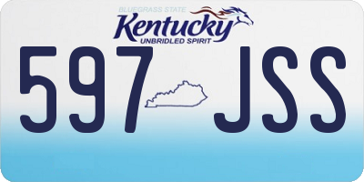 KY license plate 597JSS