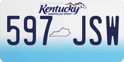 KY license plate 597JSW