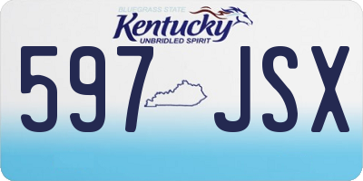 KY license plate 597JSX