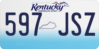 KY license plate 597JSZ