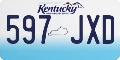 KY license plate 597JXD