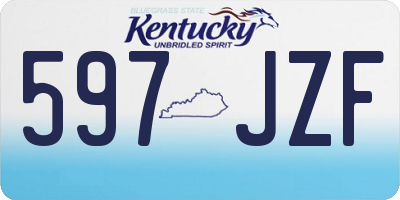 KY license plate 597JZF