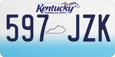 KY license plate 597JZK