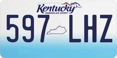 KY license plate 597LHZ
