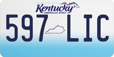 KY license plate 597LIC