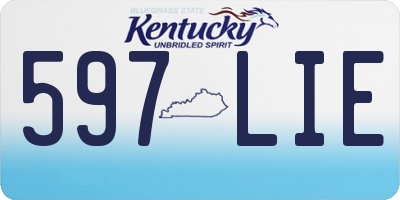KY license plate 597LIE