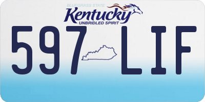 KY license plate 597LIF