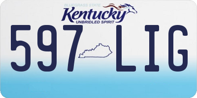 KY license plate 597LIG