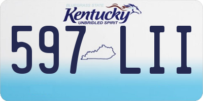 KY license plate 597LII