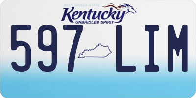 KY license plate 597LIM