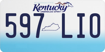 KY license plate 597LIO