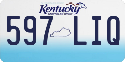KY license plate 597LIQ