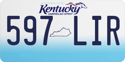 KY license plate 597LIR