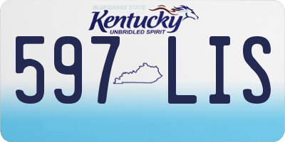 KY license plate 597LIS