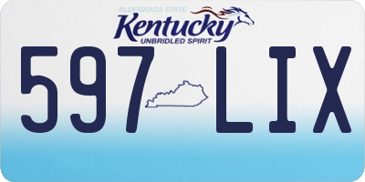KY license plate 597LIX