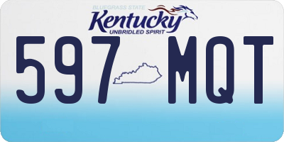 KY license plate 597MQT