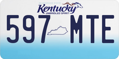 KY license plate 597MTE