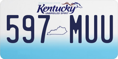 KY license plate 597MUU